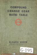 Gleason-Gleason Compound Change Gear Ratio Table Manual Year (1950)-Tables Charts-01
